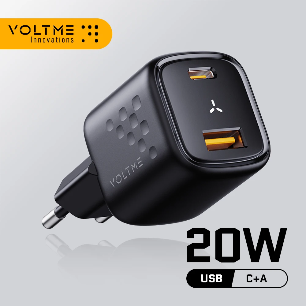 VOLTME 20W USB Travel Charger USB C Type C Fast Charging QC 3.0 Dual Ports Quick Chargers For iPhone 15 14 13 Samsung Xiaomi