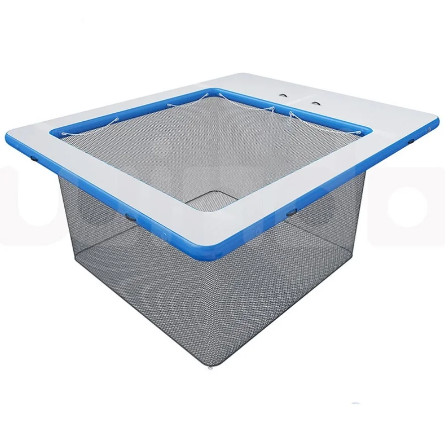 

Offshore inflatable swimming pool with net anti-drowning water floating platform floating paddling rest platform floating yacht