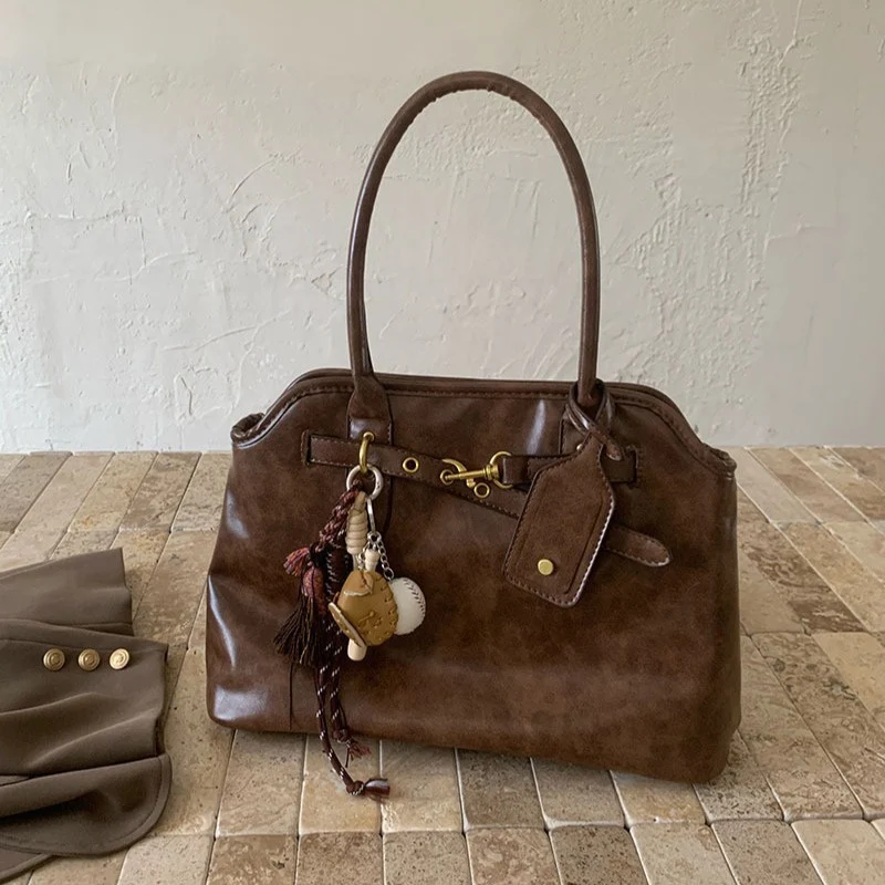 Women Retro Lazy Style Handbag Lady Large Capacity High Quality Versatile Shoulder Bags Female Simplicity Niche Design Tote Bag
