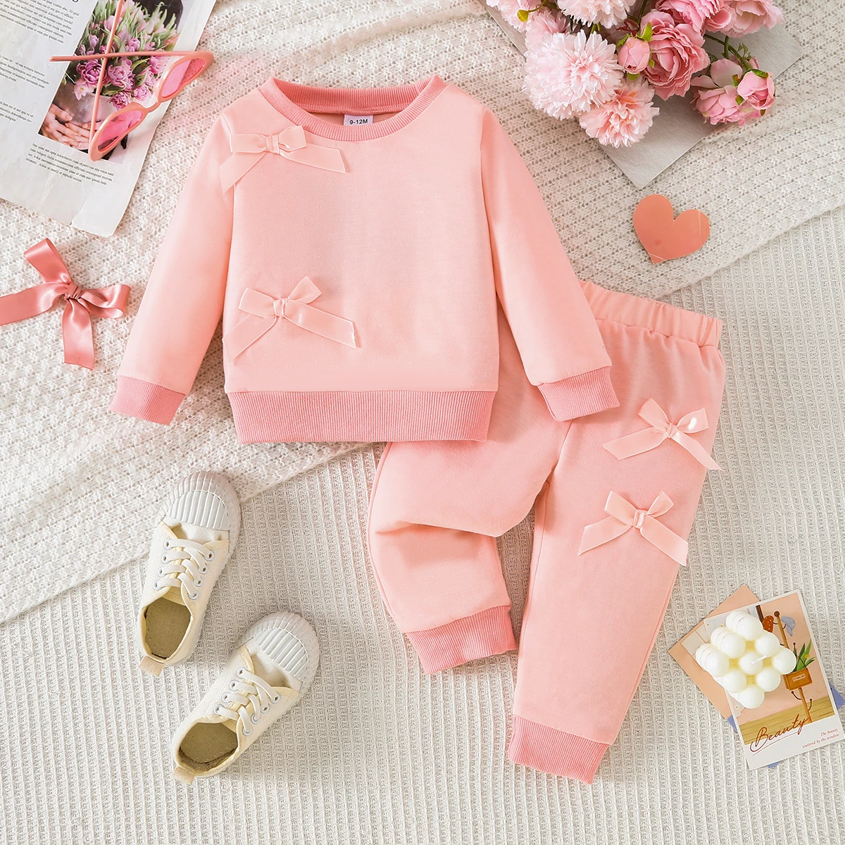 Girls Butterfly Knot Clothing Set Sweet Gentle Style Loose Fit Convenient for Activity Baby Girl Outfit Ensemble