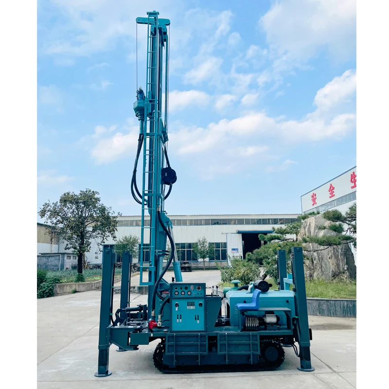 

Factory Sale Crawler Deep Track Mounted Hydraulic Water Well Drilling Rig For Hard Rock 260M