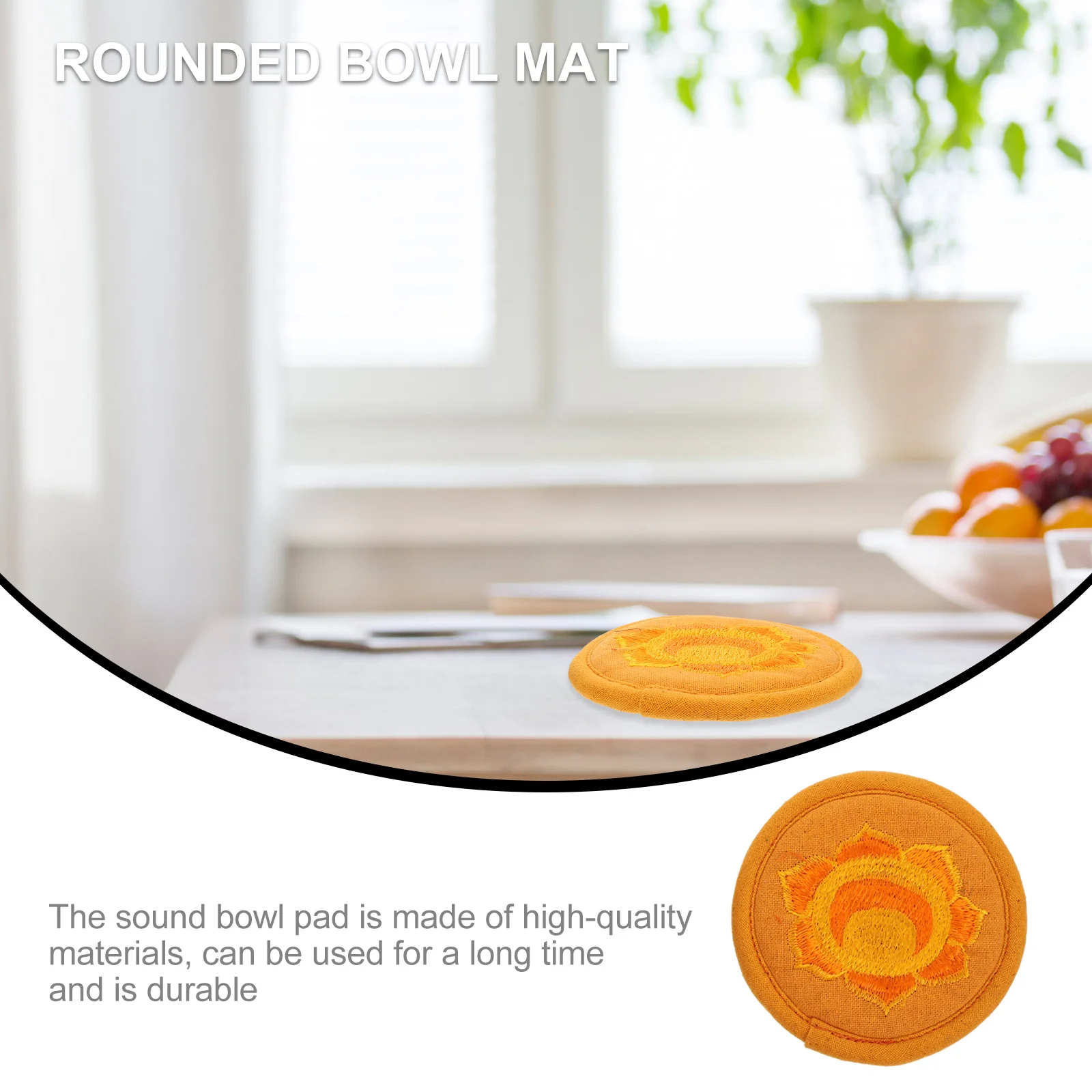 

Buddha Sound Bowl Pad Round Cushion Religious Themed Embroidery Mat Durable Lightweight Portable Accessories For Meditation Home