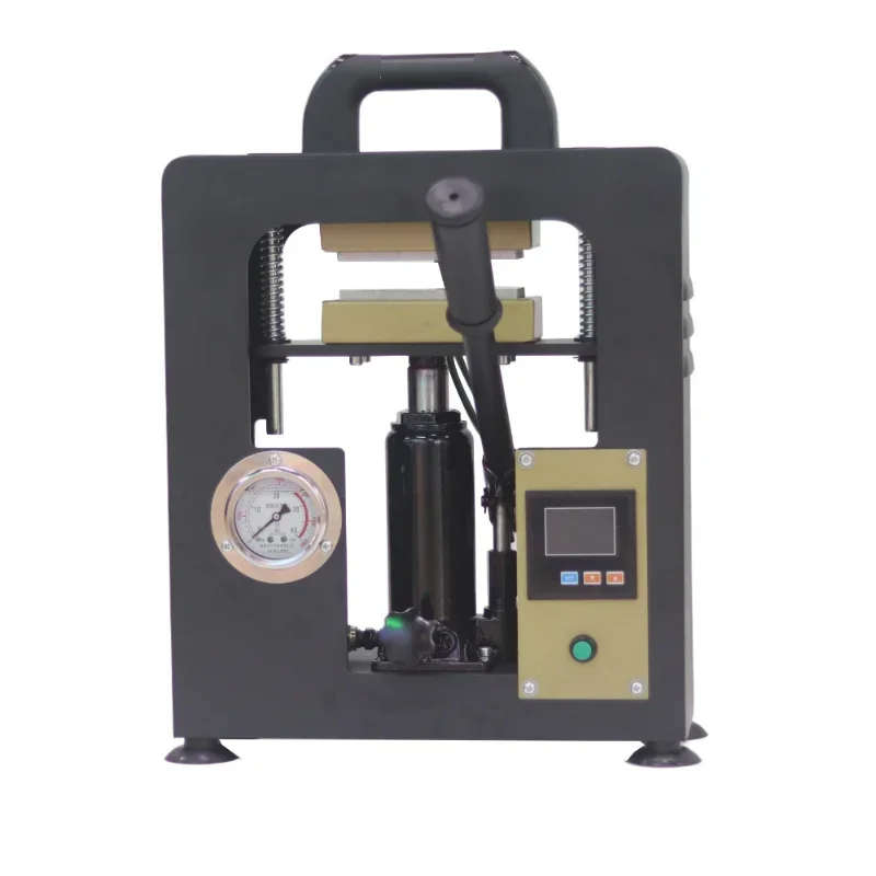 Máquina de estampagem a quente com aquecimento dupla face, 10 toneladas, manual de alta pressão, hidráulica, cera de árvore, CH2042-1 com medidor de pressão h