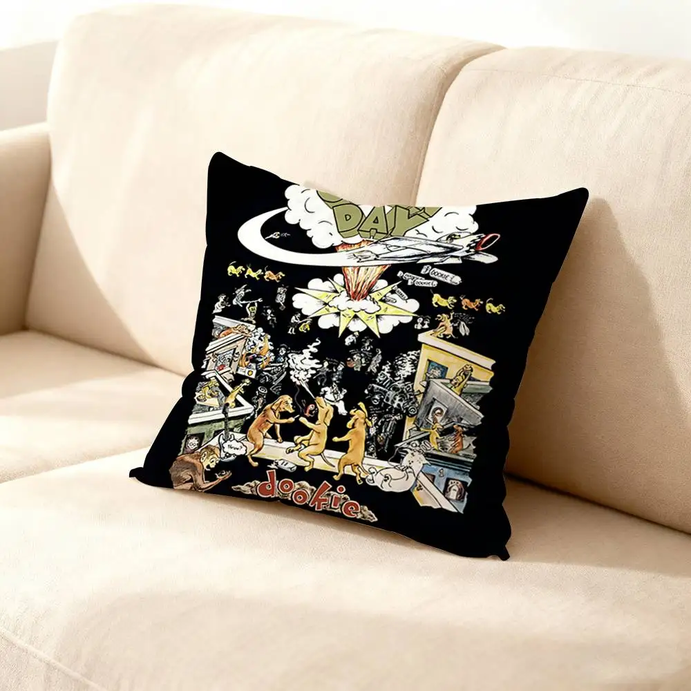

G-Green Day Band Pillow Case For Sofa Decor Car Office Room Printing Cushion Cover Decorations and Protector