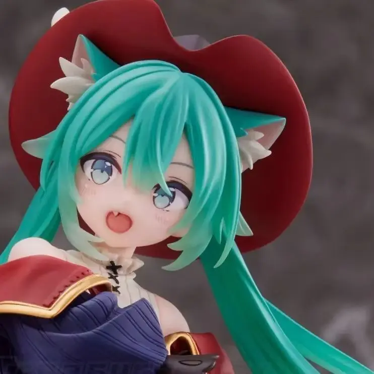 【在庫あり】オリジナルtaito-ワンダーランド-ピアプロ-帽子をかぶった猫とブーツを履いた初音ミク-フィギュア-オーナメント-ギフト