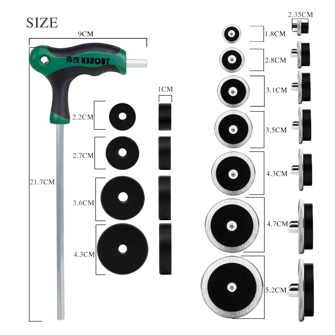 Saxophone Tone Hole Leveling Tool Set, Alto Tenor Soprano Sax Repair Kit, Wind Instrument Maintenance Tools