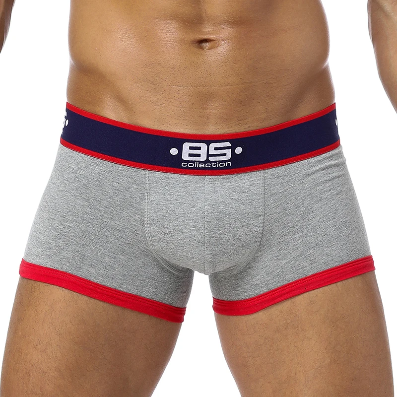 BS Mens Boxers Sexy Men Underwear Mens Underpants Male Panties Shorts Penis Pouch Gay Cotton Comfortable Boxers Male Underwear