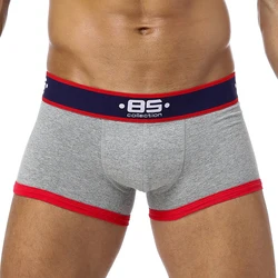 BS Mens Boxers Sexy Men Underwear Mens Underpants Male Panties Shorts Penis Pouch Gay Cotton Comfortable Boxers Male Underwear