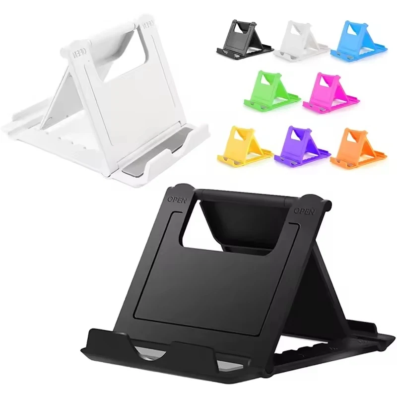 

1-4pcs Mini Adjustable Creative Portable Universal Folding Plastic Phone Holder Tablet Computer Stand For ipad iPhone Samsung