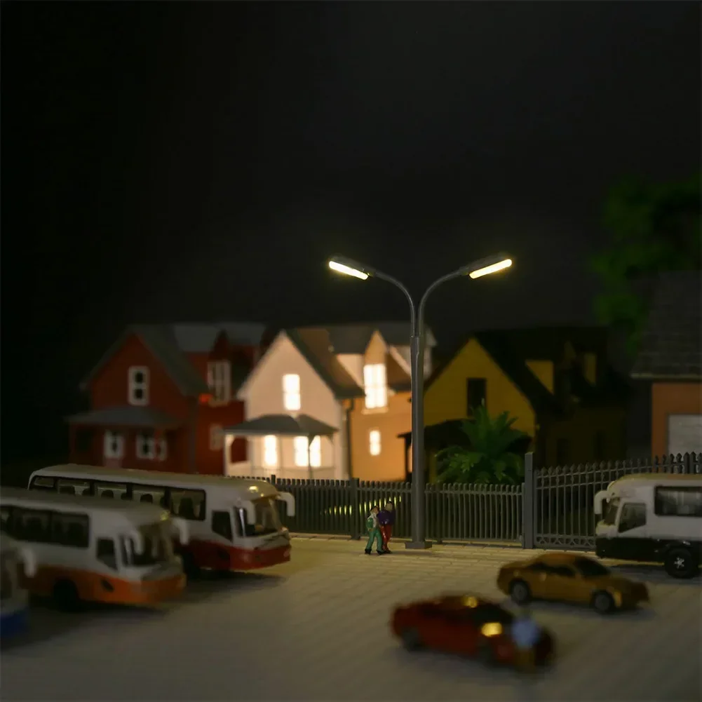 5Pcs Model Platform Light With LED Street Lamp Gauge N Light Model Scale 1:160 Mini Garden Lamps Miniatures Decoration