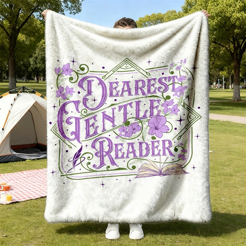 Dearest Gentle Reader Flannel Blanket, Spill The Tea Floral Flannel Throw