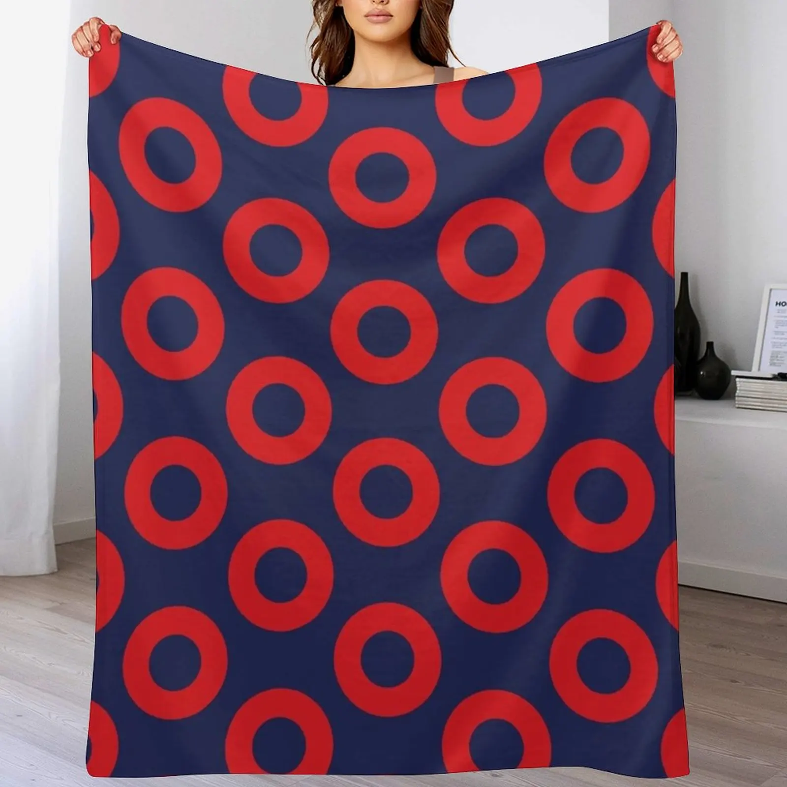 Плед Fishman Doughnut Phish Pattern от Custeez, устойчивый к пятнам, уютный и теплый плед