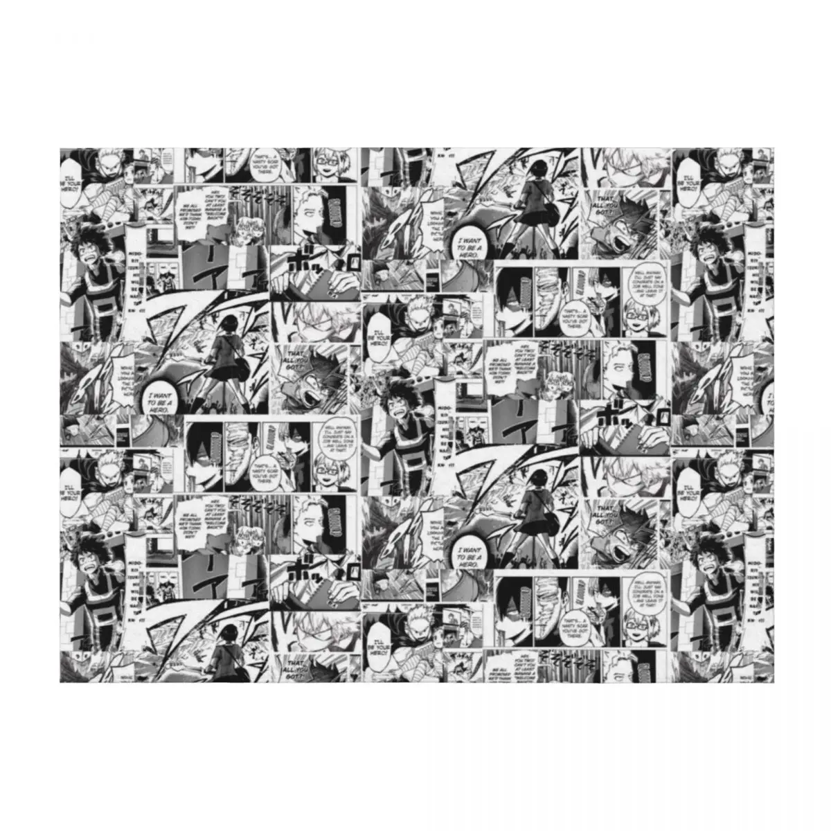

Manga panels MHA Throw Blanket Beach Flannel wednesday Sleeping Bag Blankets
