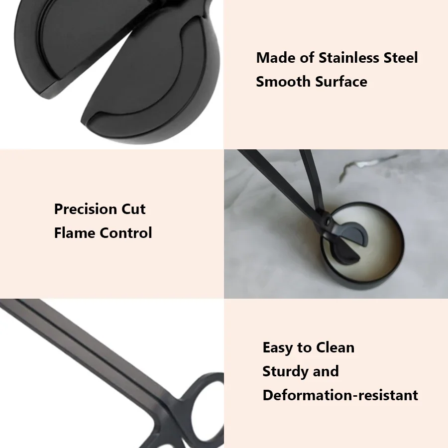 Black Stainless Steel Candle Wick Trimmer Scissors, 18*6cm Candle Cutter Home Decor