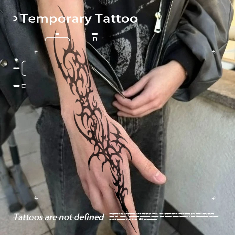 Dark Tribal Totem Herbal Juice Tattoo Sticker Temporary Tattoos Fake Novelty in Toys for the Best Adolescents Tatoo Cheap Goods
