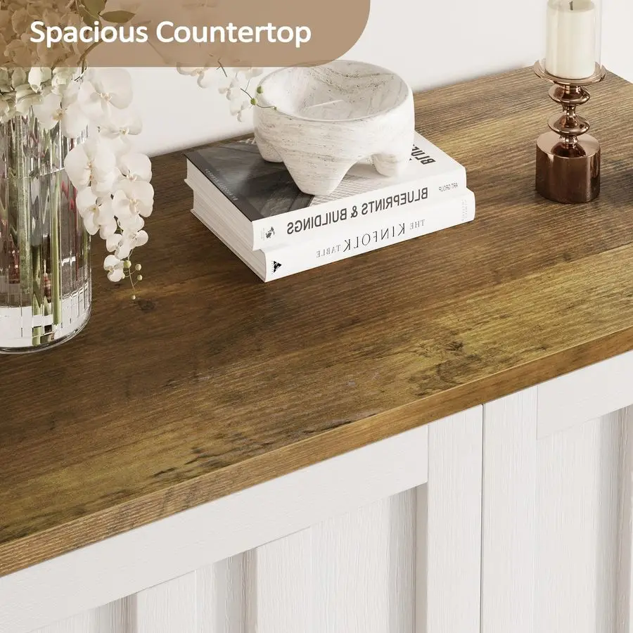 Buffet Cabinet, Modern Farmhouse Kitchen Storage Cabinet, Small Modular Accent Cabinet Coffee Station Bar Media Console Table Cr