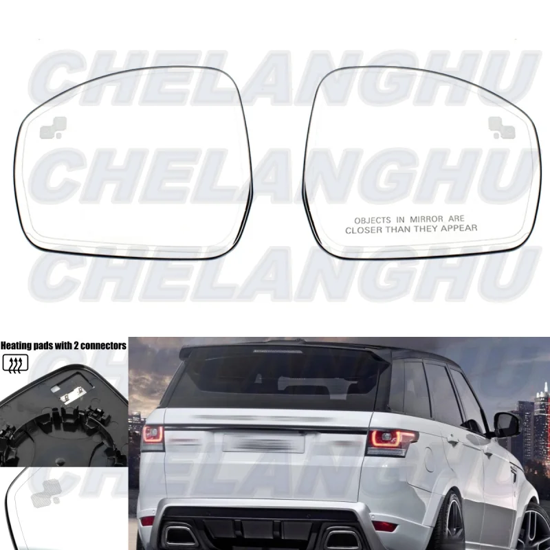 

Heated Blind Spot Mirror Glass For Range Rover Sport L405 L494 2014 2015 2016 2017 2018 2019 2 pcs Left+Right Rear view Glass