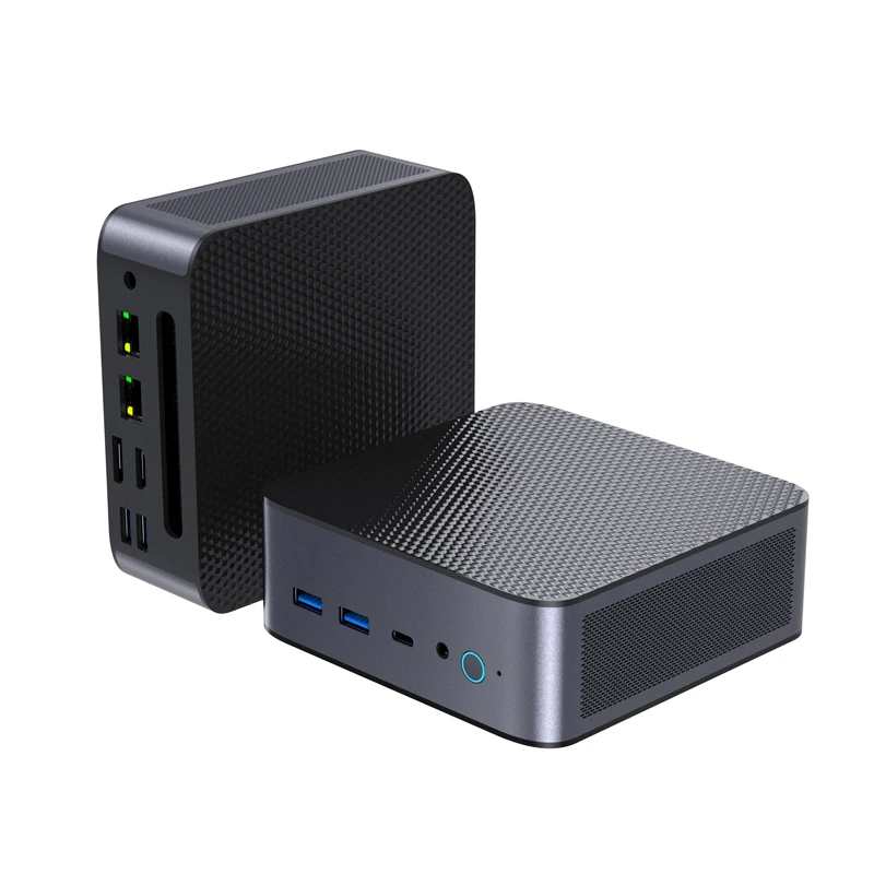 Mini PC sólida AI AMD Ryzen 7 8745HS 2*2,5G RJ45 Dual DDR5 NVMe 3 * pantalla Mirco ordenador de escritorio de oficina Win11 HD DP tipo C Sever
