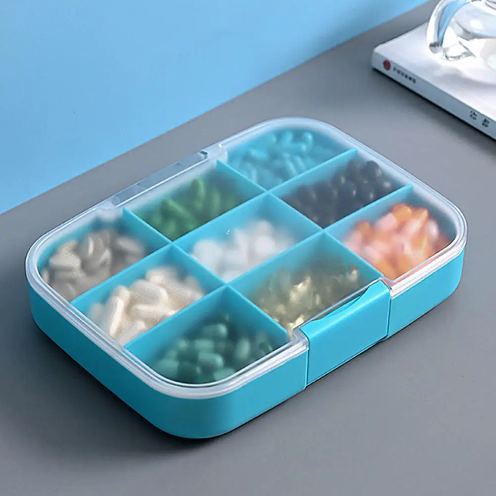 

Multi-Grid Tablet Case Large Capacity Portable Medicine Dispenser Safe Reliable Organizer with Tight Seal for Travel Home Office