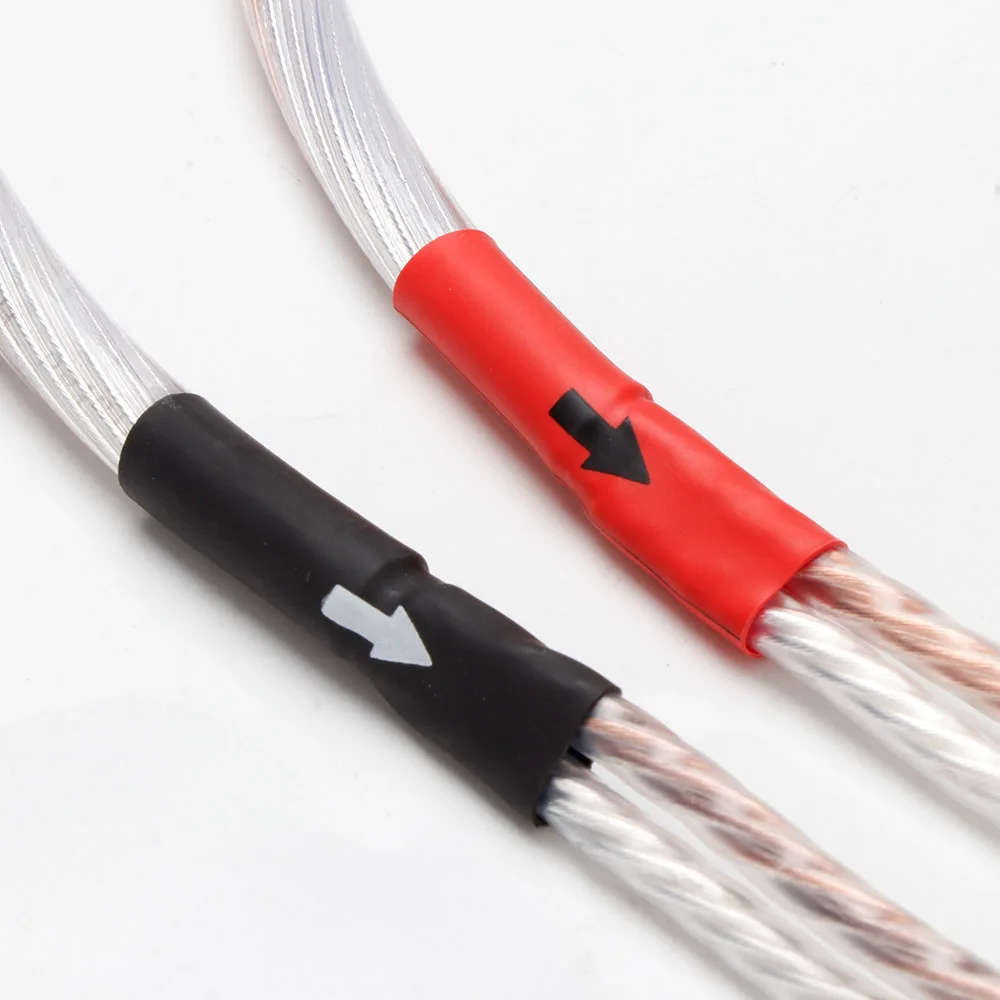 Câble de haut-parleur plaqué argent, paire HIFI RCA vers gels 7N OCC, ligne de haut-parleur, caisson de basses pour amplificateur, lecteurs CD, 1.5m, 2m, 3m, 5m