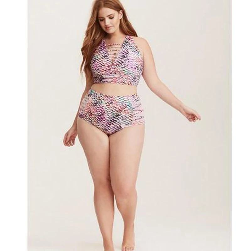 Maillot de bain imprimé avec coussretours, tankini, taille haute, JOStrap, short, ensemble deux pièces, pour la plage