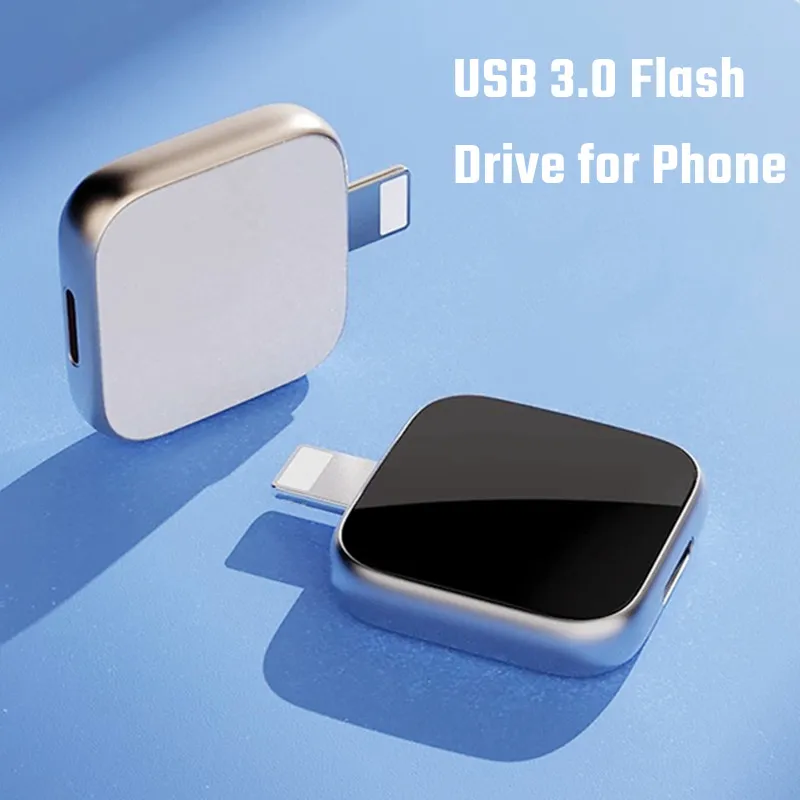 محرك فلاش USB لهاتف iPhone 14 13 12 إضاءة إلى USB 3.2 Pendrive 64GB 128GB 256GB USB Memories Stick لأجهزة الكمبيوتر المحمولة iPhone 789 iPad