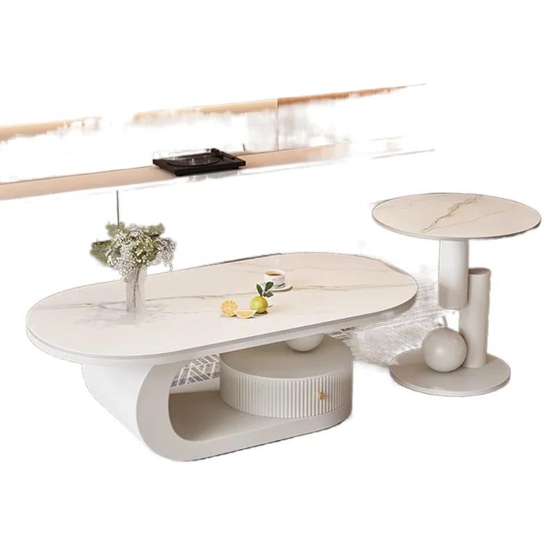 

Italian style, light luxury, rock slab, coffee table, modern, small apartment, design sense, creativity, waist type