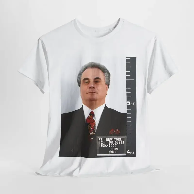 Camiseta con estampado gráfico de John Gotti, camiseta de gangster de la mafia, ropa de calle para él, Uni