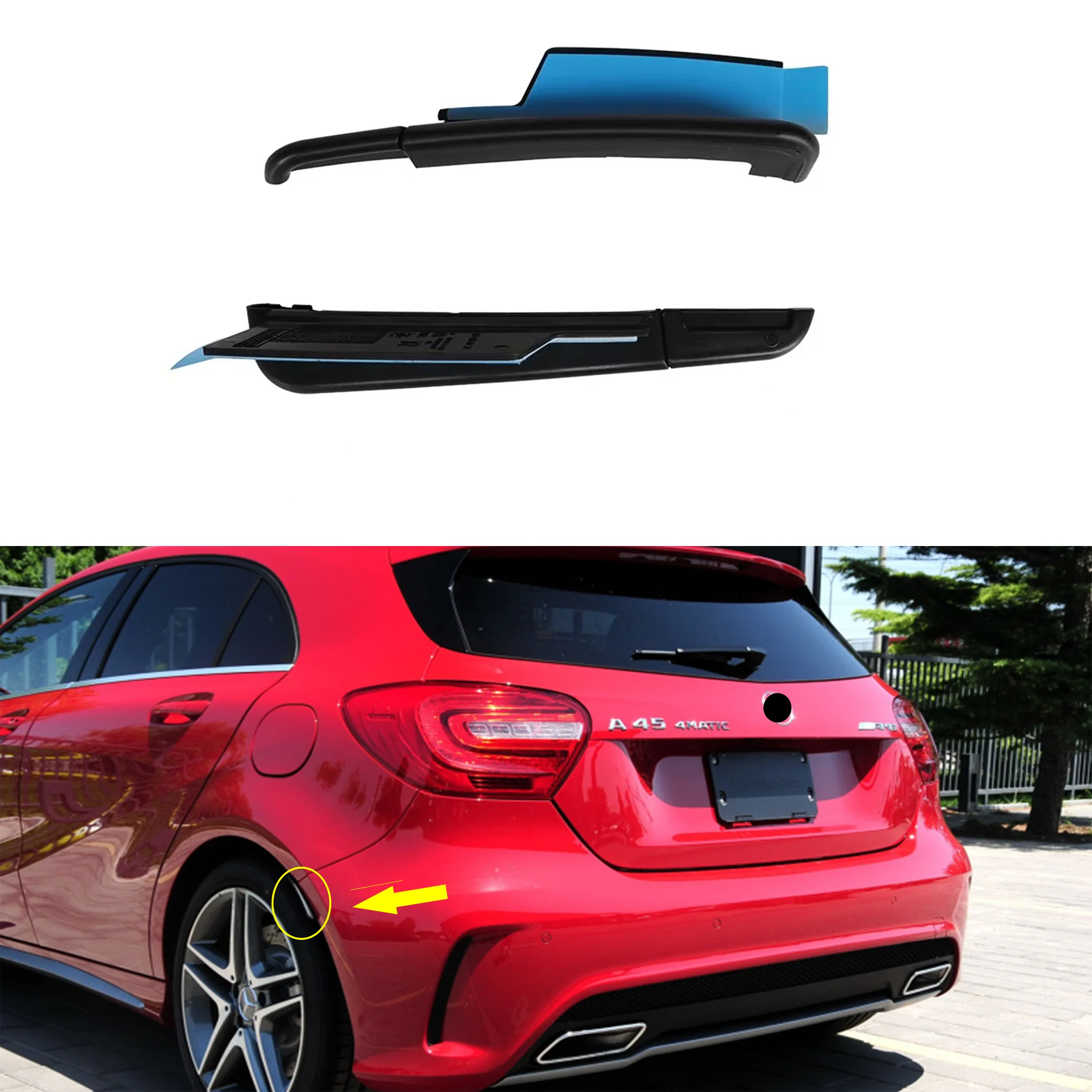 Carbon Fiber Rear Bumper Cover Trim Fender Flare Extension Wheel Eyebrow For Mercedes W176 A160 A180 A200 A250 A45 AMG 2013-2019