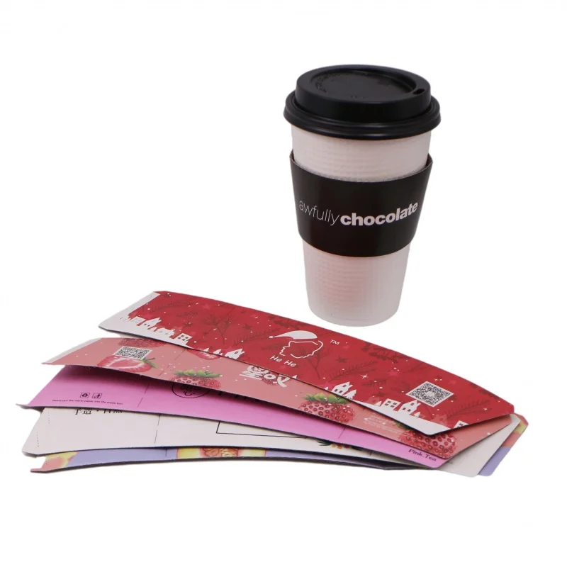 Customized productHot Drink Cup Sleeves Corrugated Cardboard Coffee Paper Cups Sleeve