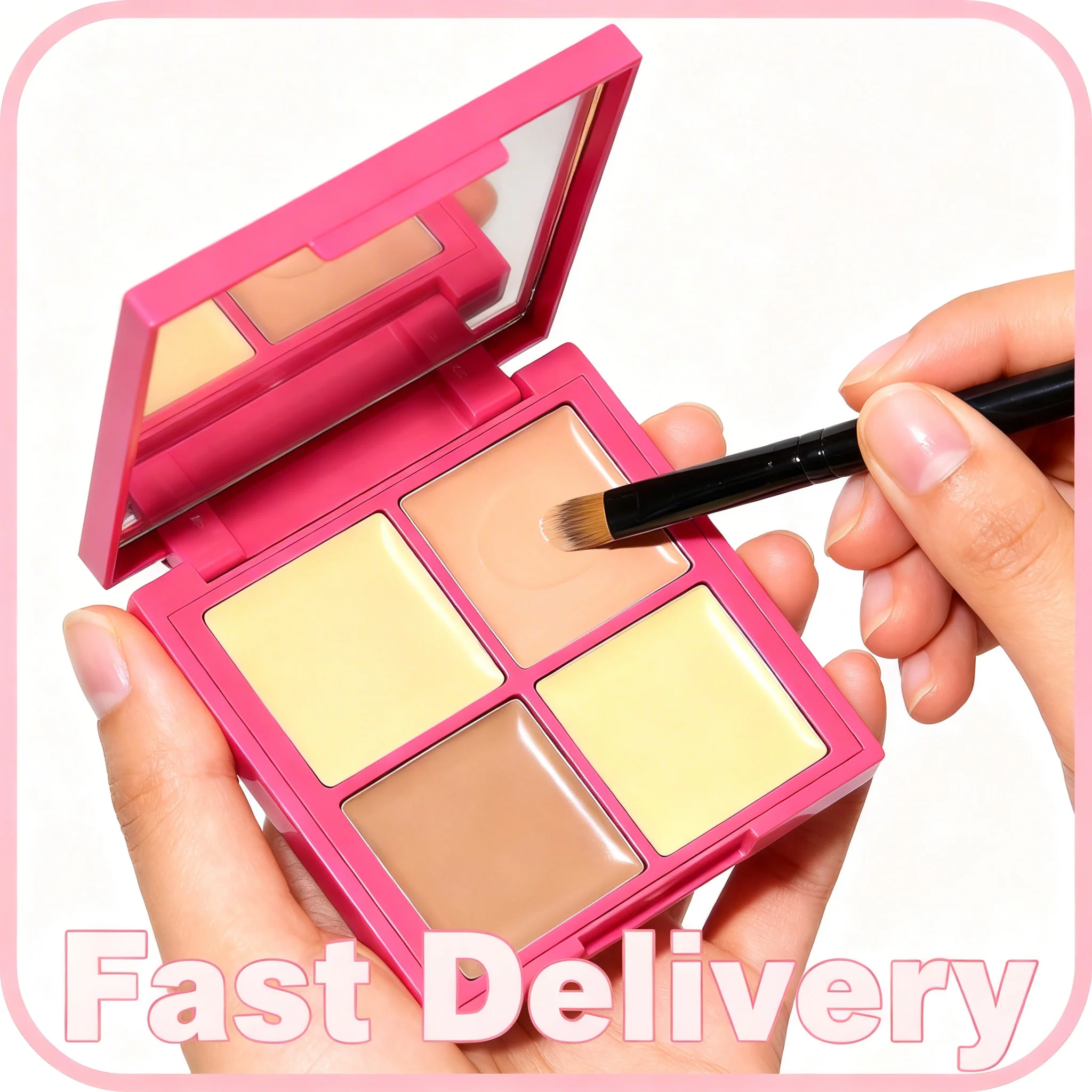 Four Color Concealer Waterproof Covers Acne Scars And Dark Circles Nasolabial Fold Moisturizing Lightweight Facial Brightening