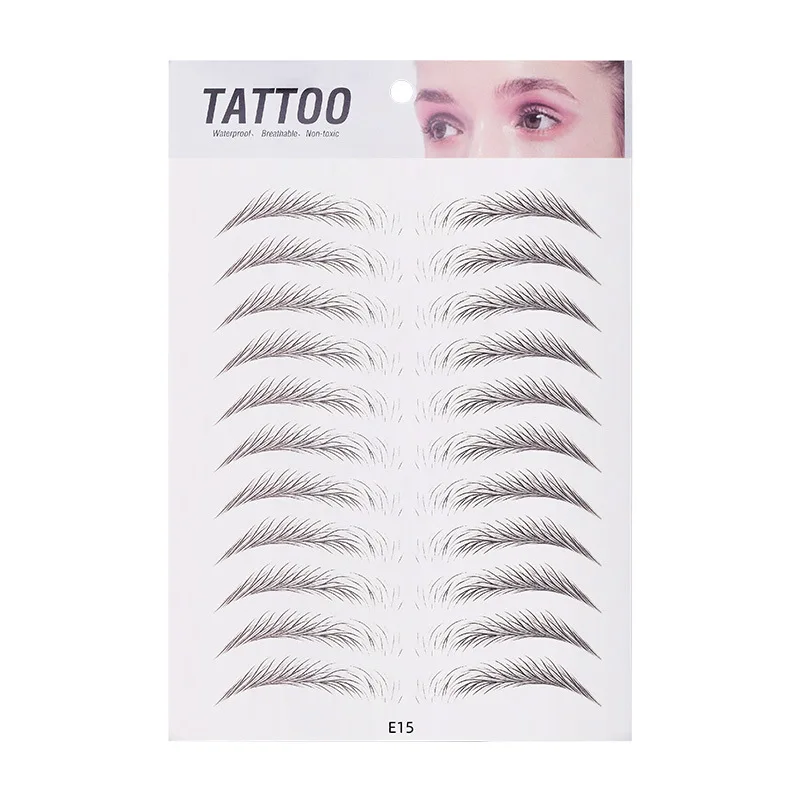 10pcs Eyebrow Tattoo Sticker Waterproof Eyebrow Templates Tools Cosmetics Professional Makeup Eye Brow Shaper Eyebrows Sticker image 3