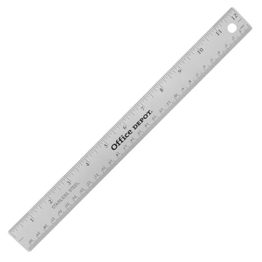 

12in Stainless Steel Ruler Silver for Precision Measuring in Workshops and Crafts