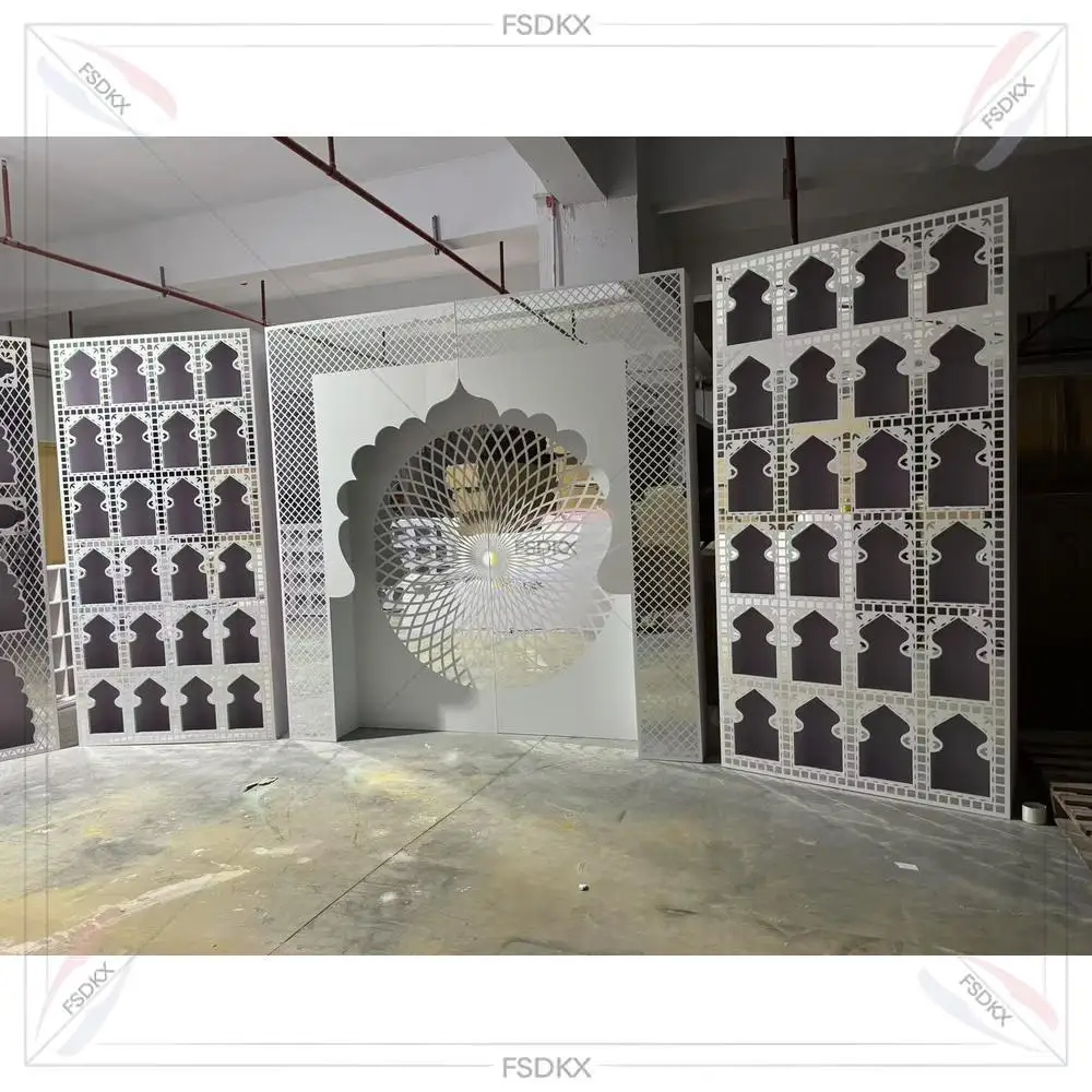 

Large Design Acrylic Wedding Shelf Stage Backdrop Pvc Background Acrylic Arch Backdrop Modern