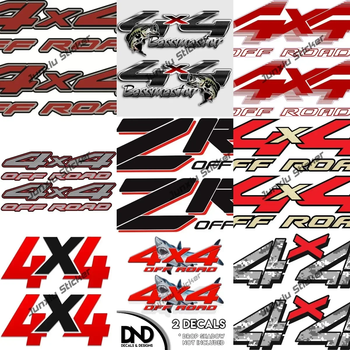 

2 Pieces ZR2 4x4 Off Road Fishing Angler Boat Stickers 4WD Snow Camo Decoration Occlusion Scratch Decals PVC Boat Accessories
