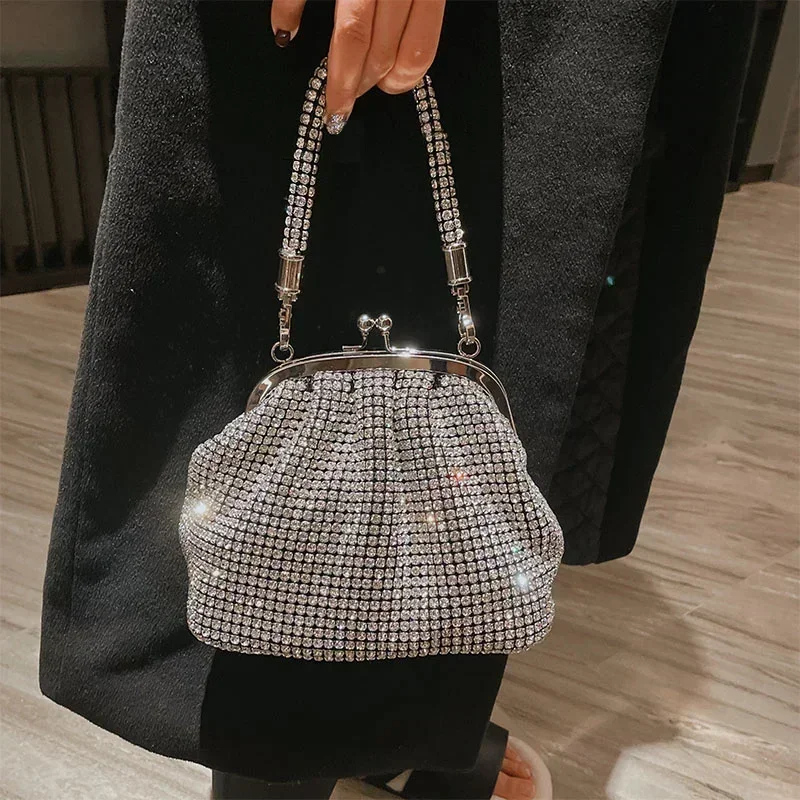 2024 Nieuwe Dames Handtas Luxe Designer Mode Dames Handtas Glitter Strass Tas Banket Draagtas