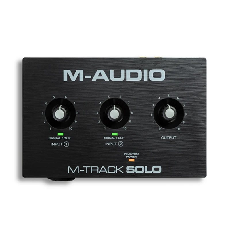 M-AUDIO M-Track SOLO 2-Channel USB Audio Interface Professional Recording Sound Card with Crystal Preamp for Recording