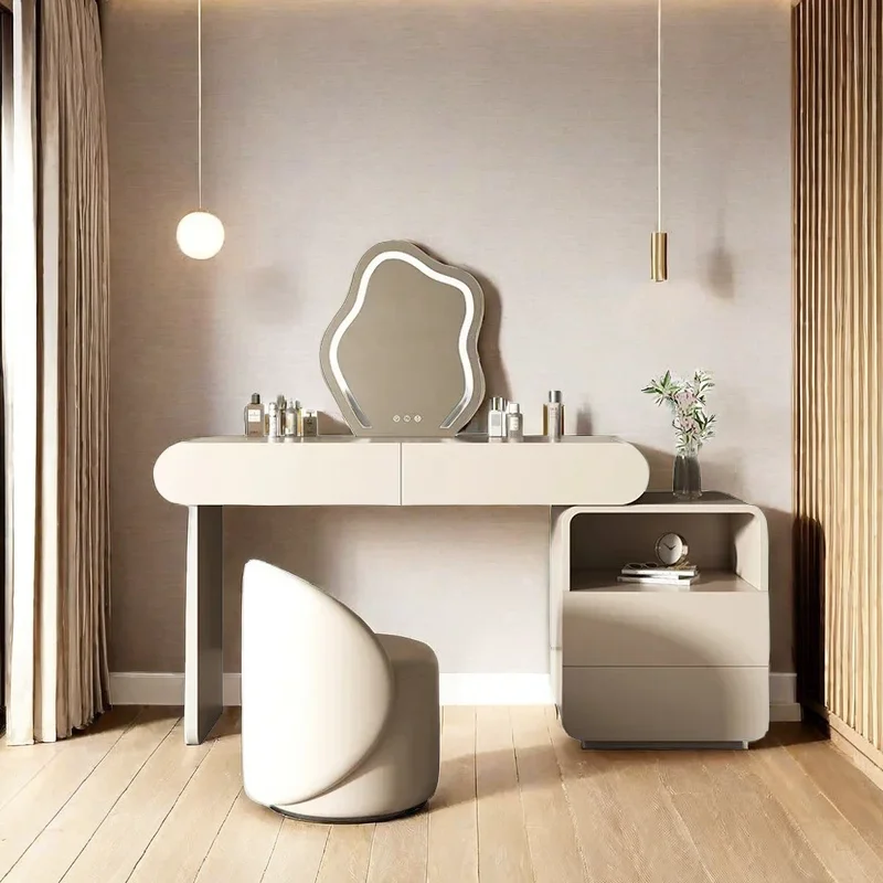 

Comfortable Furniture Jewelry Organizer White Dresser Makeup Vanity Desk Portable Toilet Minimalist Wooden Stand Aesthetic Room