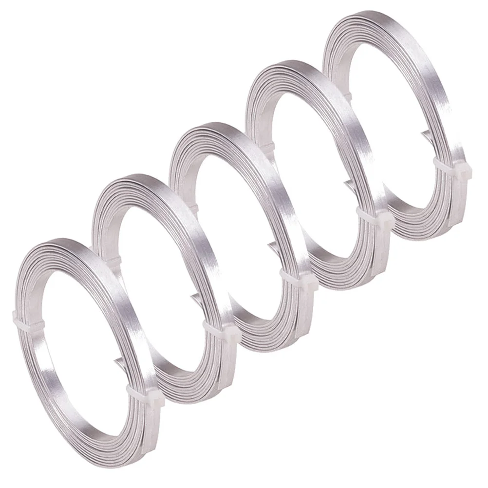 5 قطعة 5 لفات سلك الألومنيوم صنع المجوهرات عدة مرنة شقة Diy بها بنفسك أقراط سوار خلخال لوازم الحرف اليدوية الفضة 1 مللي متر 2 متر #5