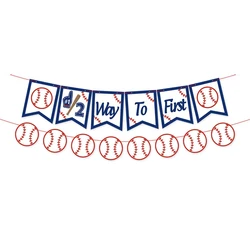 Baseball Half Birthday Party Decoration Half Way To First banner Happy 6 months 1/2 birthday party decoration
