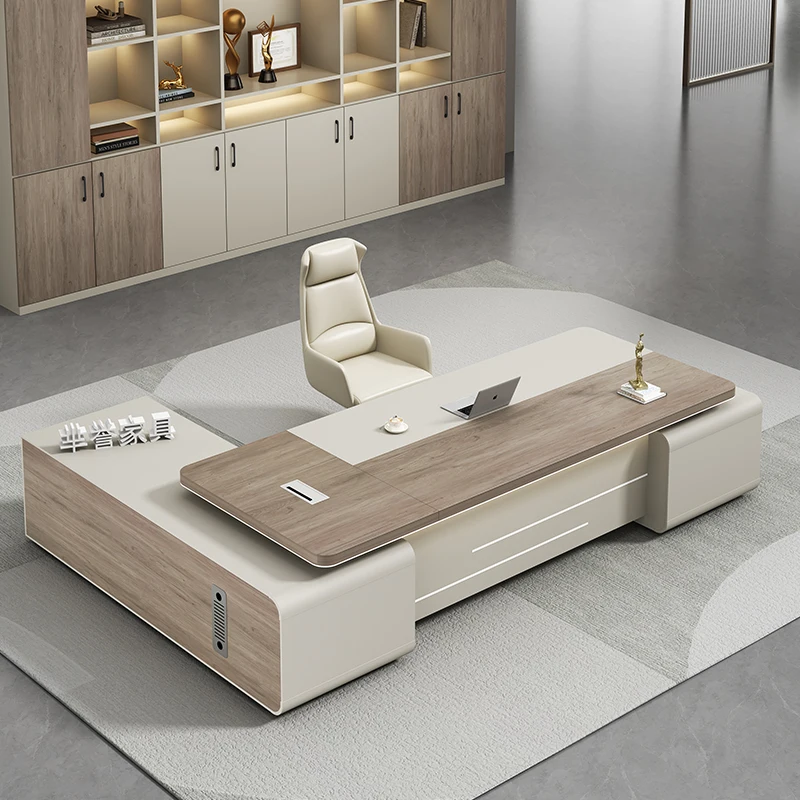 Boss desk, simple modern office, president, supervisor, manager, desk and chair combination
