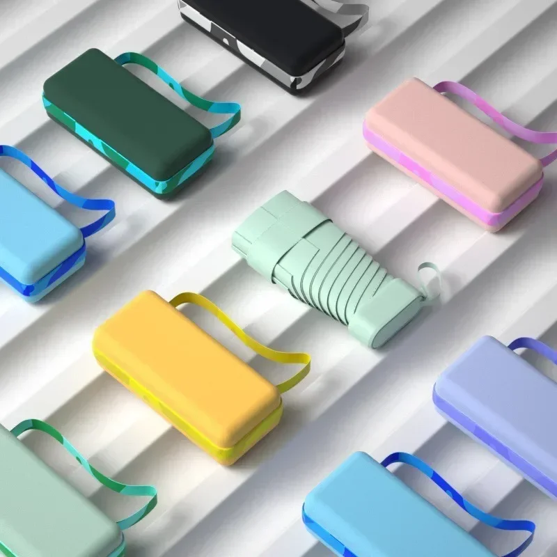 

Легкий держатель для карт, плоский, шесть раз, защита от солнца и ультрафиолета, компактный мини-Зонт от дождя и солнца, виниловый или Сияющий