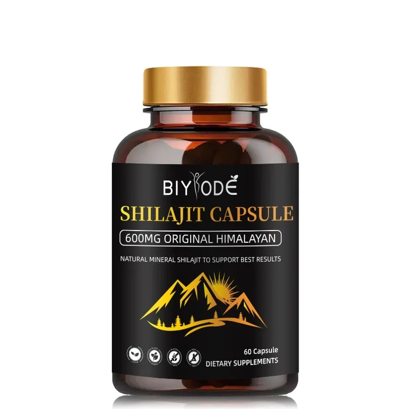 

600 мг, гималайские капсулы Shilajit и смола Shilajit, 60 капсул, изготовленные из чистого и органического порошка Shilajit, натуральная фульвовая кислота