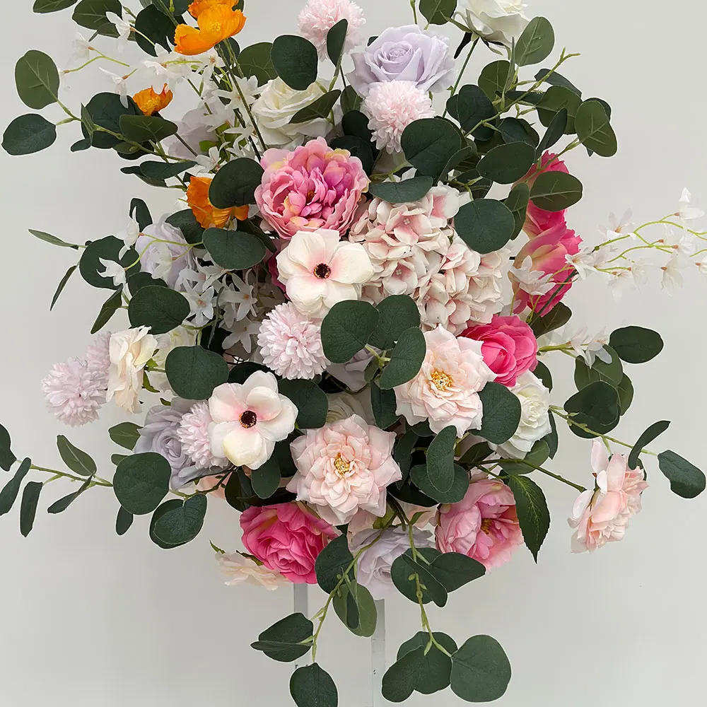 Wholesale Wedding Arch Background Floral Wall Decor Props Artificial Flower Ball Flower Stand Set Arrangement