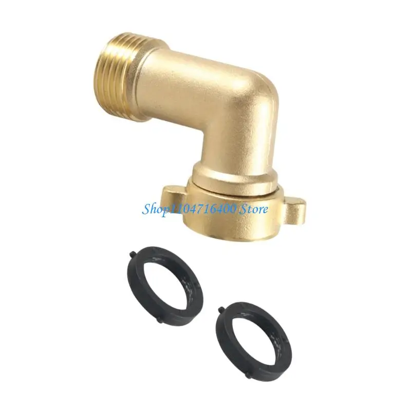 

y1gd Sturdy 3/4 Brass Hose Elbow Fitting Twist Prevention Design Fits Standard Tubes