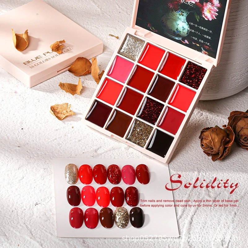 

Палитра гель-лаков 16 цветов: твердый, отслаивающийся УФ/LED лак для ногтей, гель-лак для салонов, полуперманентный гель-лак для нейл-арта, гель-лак-желе для салонов