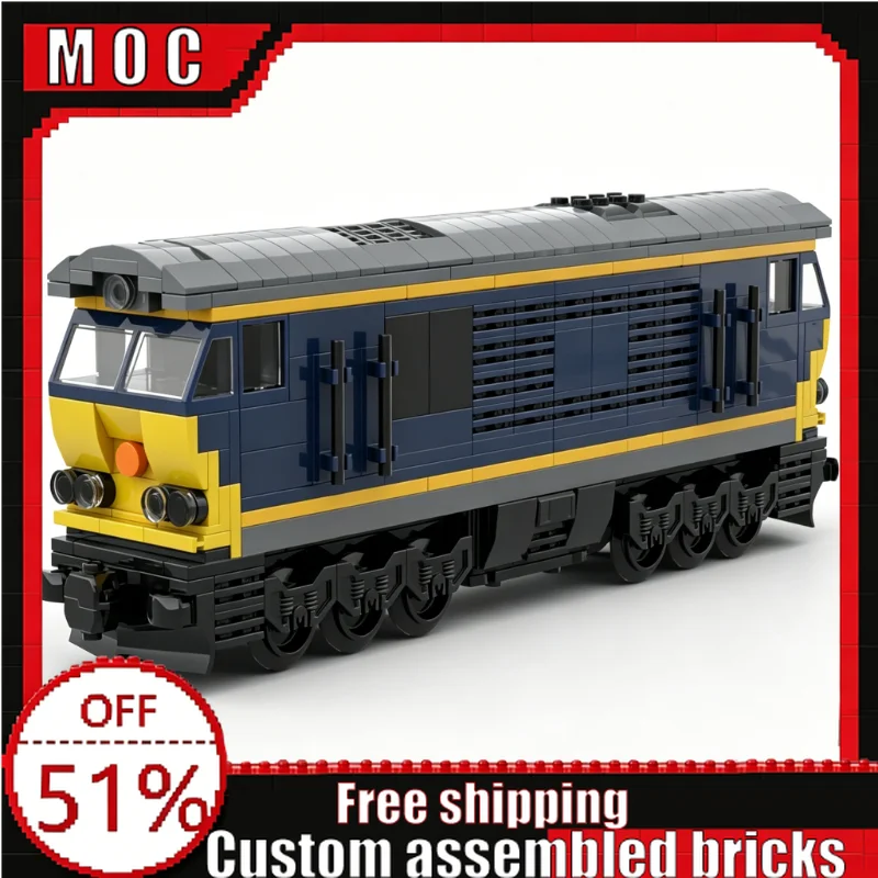 

441PCS MOC European Heavy Duty Freight Train Locomotive Railway Block Model DIY Assembly Educational Toy Birthday Christmas Gift