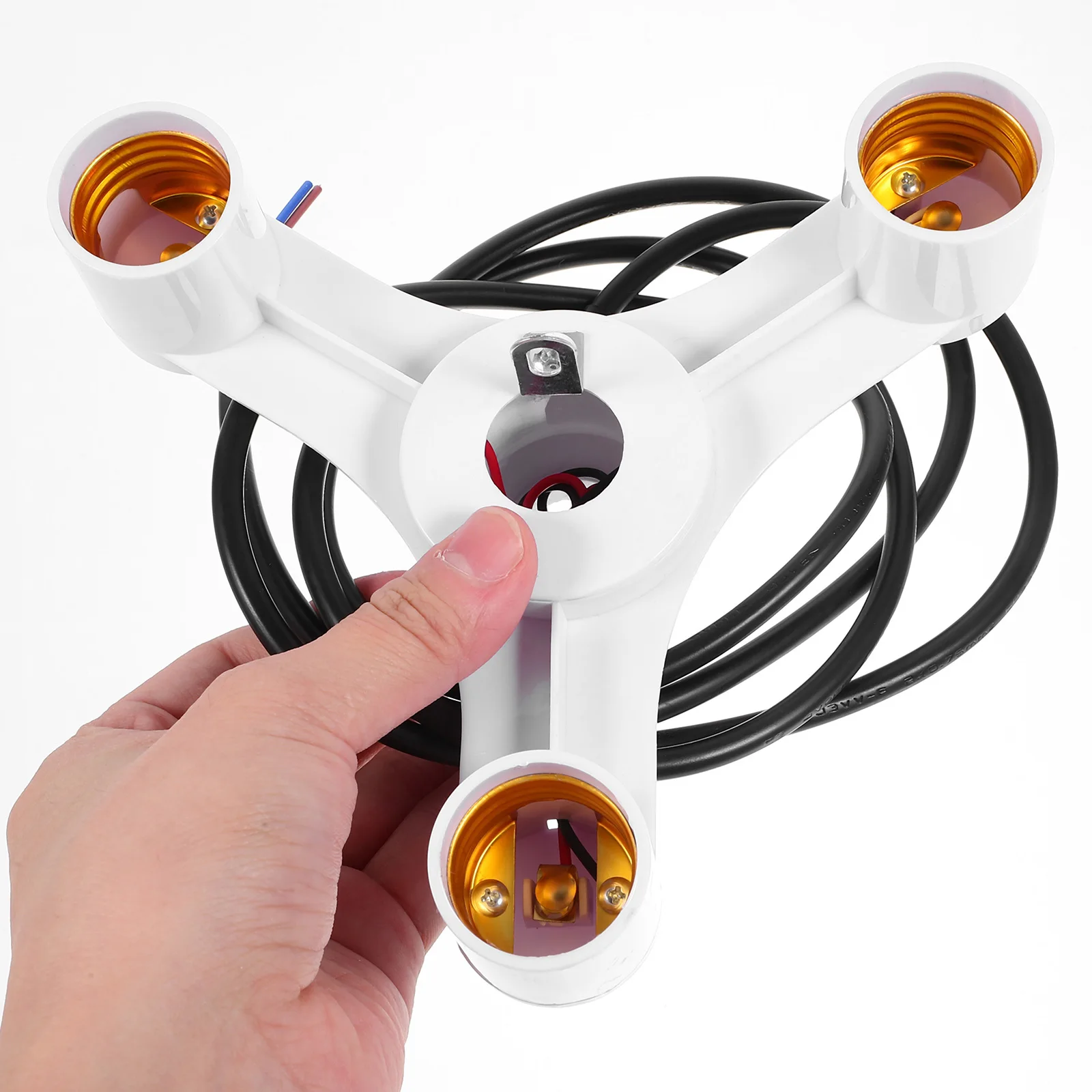 

1Pcs E27 Three-Head Lamp Holder Modern Style Ceiling Light Socket Home Pendant Fixture Conversion Lampholder Vintage Decoration