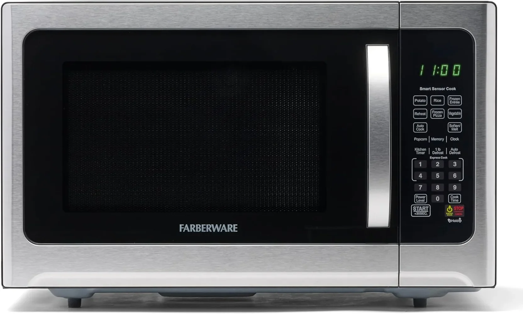 Farberware Countertop Microwave 1100 Watts, 1.2 cu ft - Smart Sensor Microwave Oven With LED Lighting and Child Lock