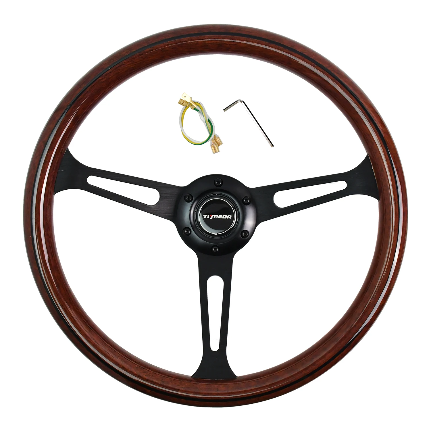 

Universal ABS 15inch 380mm Wood Style Steering Wheel JDM Vintage Classic Retro Car Steering Wheel